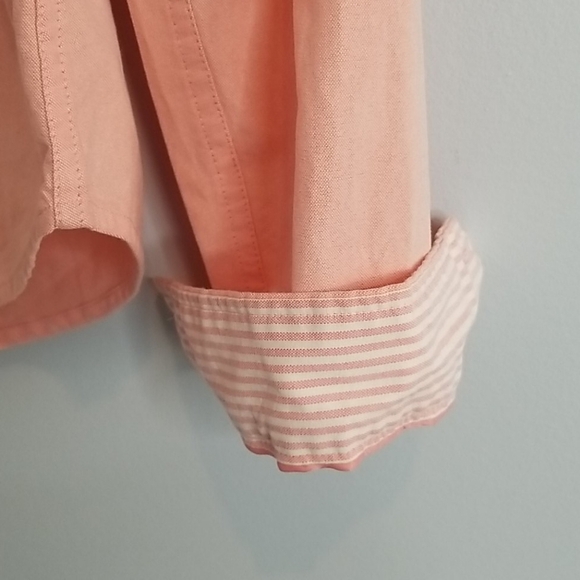 Coral Button Down Dress Shirt flip cuffs - Picture 3 of 8